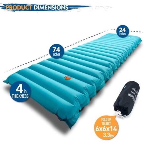 Extra Thickness Inflatable Sleeping Pad with Built-in Pump, Most Comfortable - Picture 3 of 7